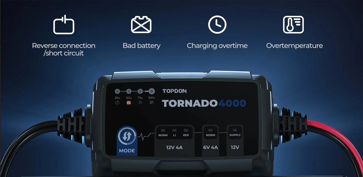 TOPDON TORNADO 4000 KFZ Batterieladegerät MittmannLive