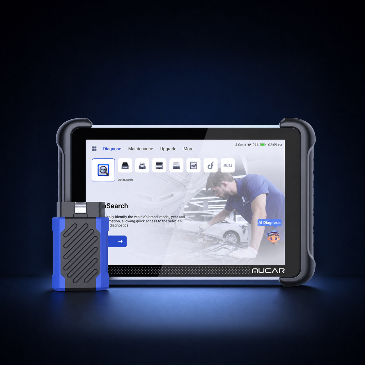 MUCAR 892BT AI-Profi-Diagnosegerät mit ECU-Codierung – Hauptbild im ML24Shop-Stil