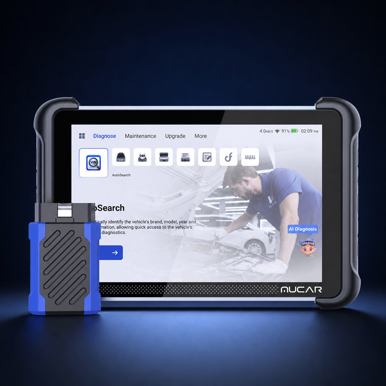 MUCAR 892BT – AI-Profi-Diagnosegerät mit ECU-Codierung – Hauptbild im ML24Shop-Stil
