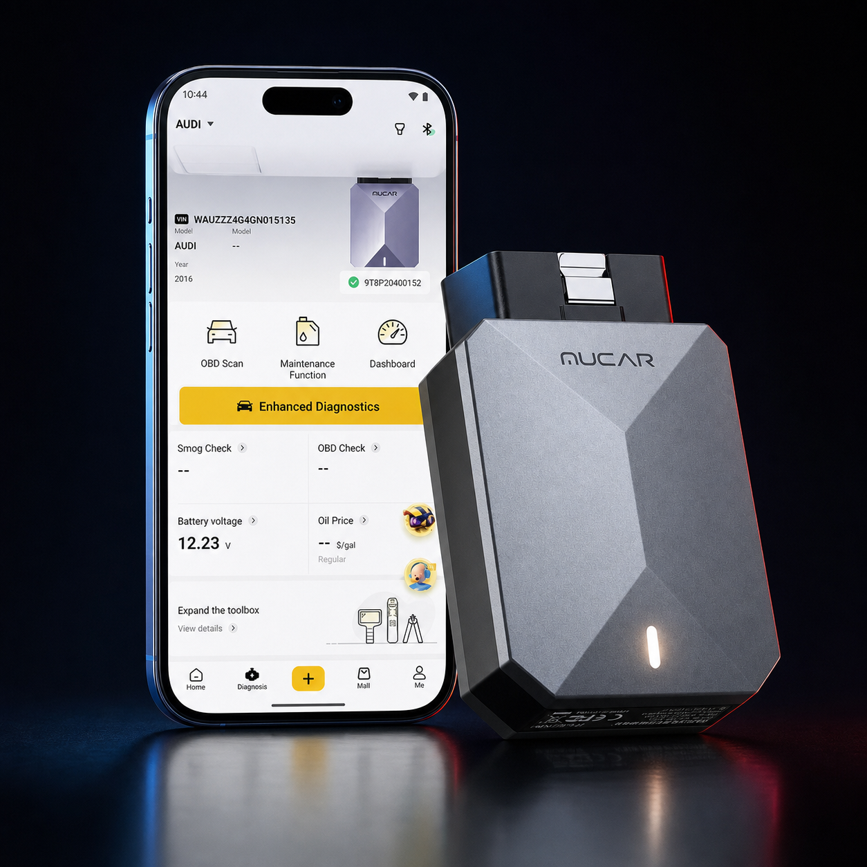 MUCAR BT200 MAX AI OBD2 Diagnosegerät mit Smartphone-App